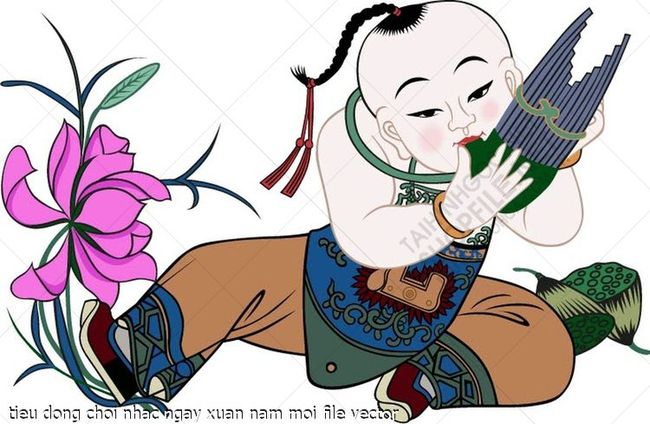 tieu dong choi nhac ngay xuan nam moi file vector